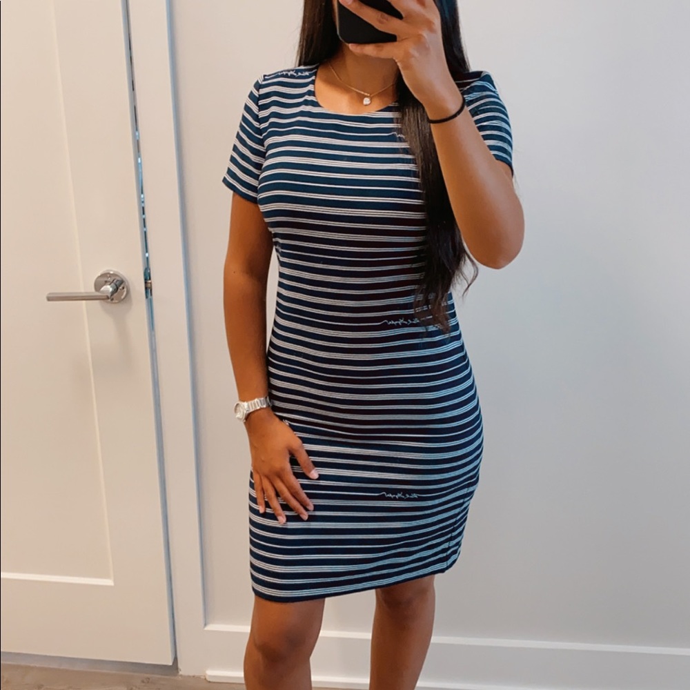 💗SOLD KARL LAGERFELD Blue &White Striped T-Shirt